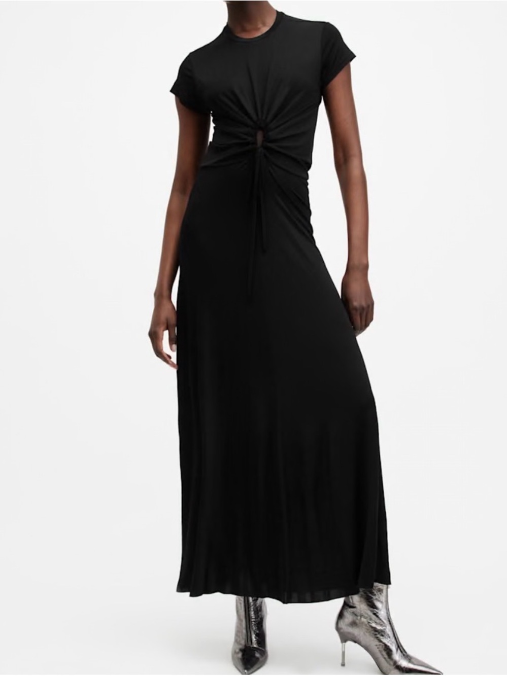 ALL SAINTS, Chic Maxi Dress w Front Tie, Brand New, Short Sleeves, Versatile!!